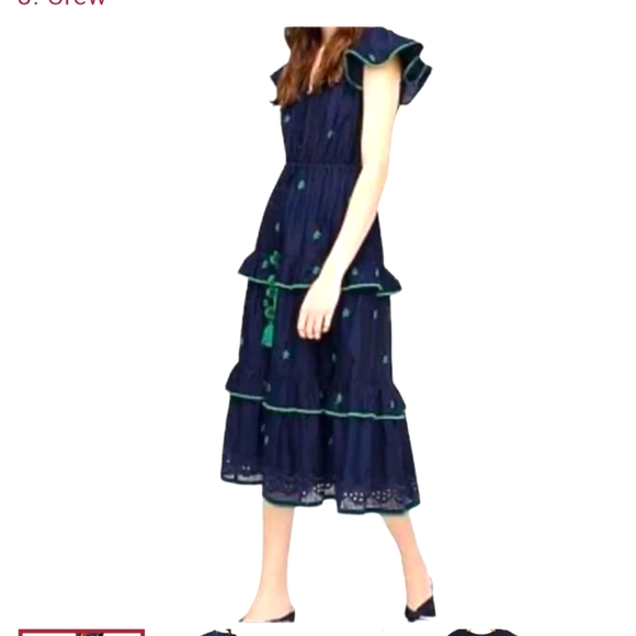 J. Crew Dresses & Skirts - J Crew Embroidered Midi Dress Blue size 10